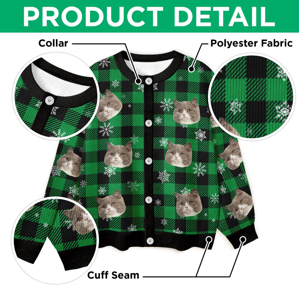 Custom Photo Christmas Ugly Cardigan Gift For Cat Lover CH07 899834