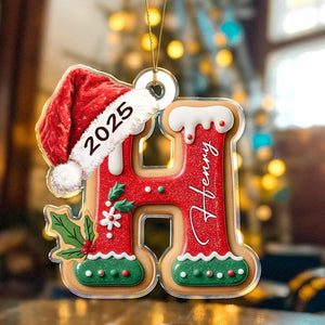 Personalized Gingerbread Letter Acrylic Ornament Gift For Mom, Dad, Brother, Sister, Kids HO82 900706