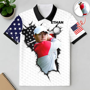 Custom Photo Polo Shirt For Golfer TH10 898097