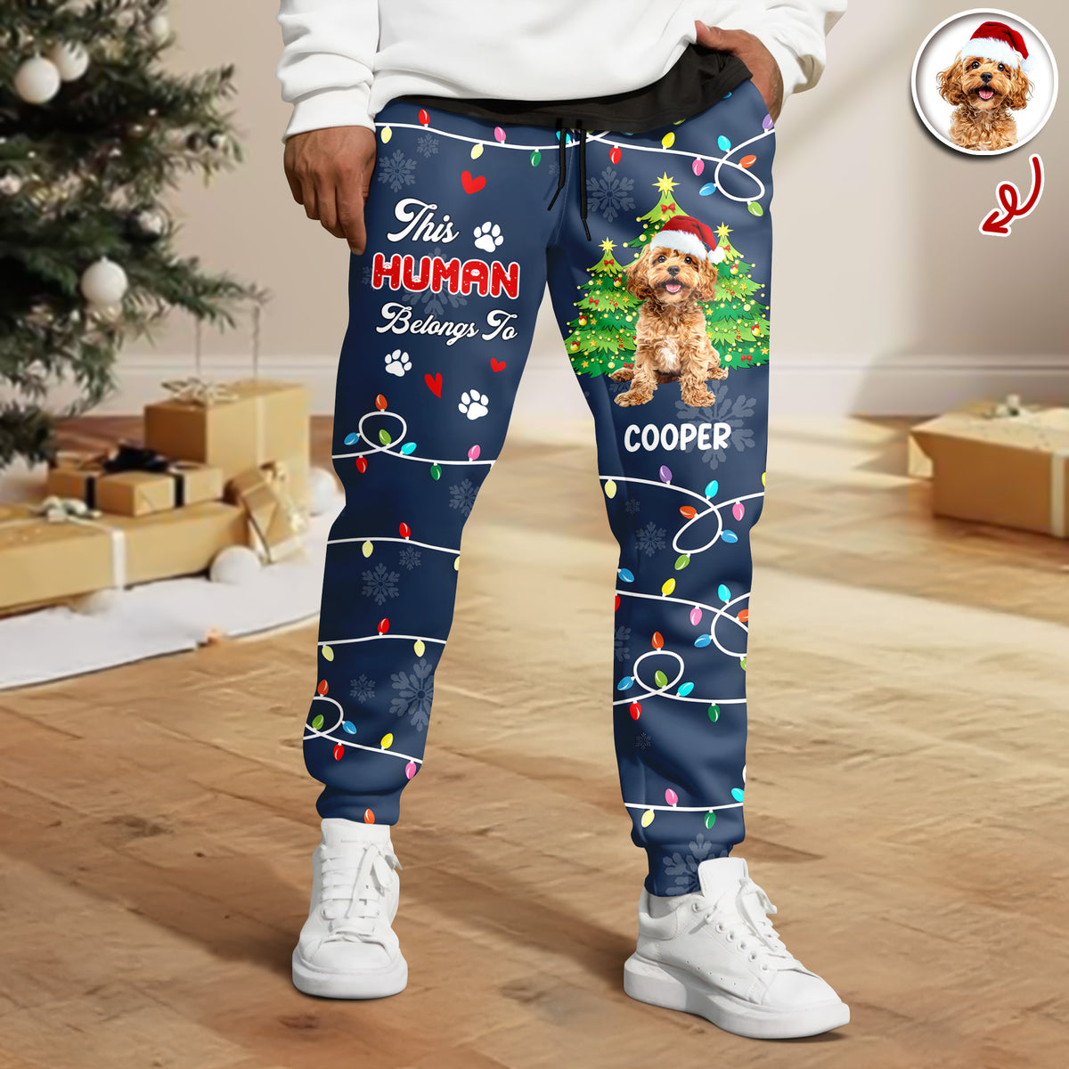 Custom Photo This Human Belongs To Dog Sweatpants HA75 897652