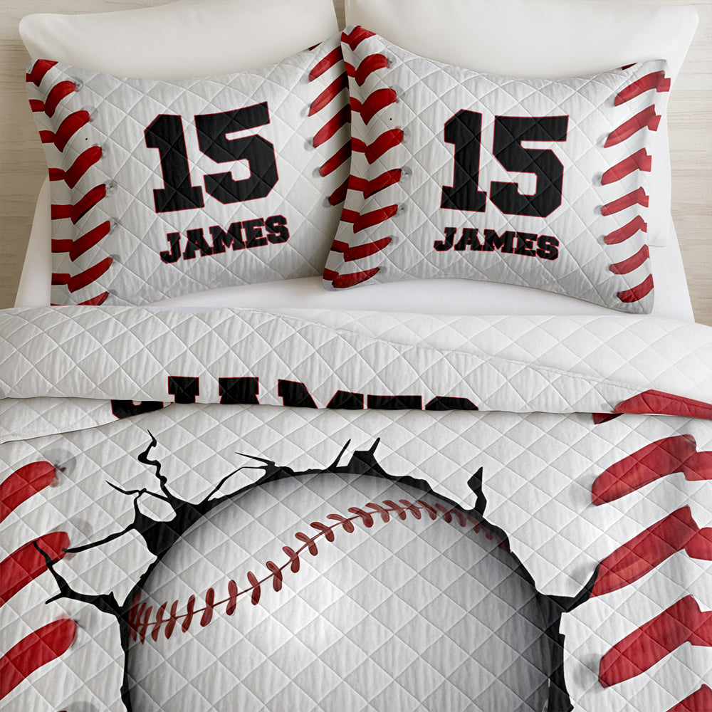 Custom Name And Number - Personalized Quilt Bedding Set For Baseball Lovers TH10 896695