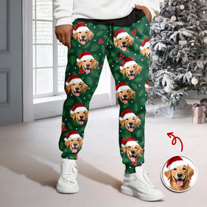 Custom Photo Dog Christmas Sweatpants, Gift For Dog Mom Dog Dad HA75 892988