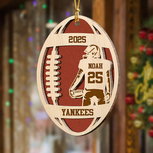 Personalized Football Player 2-Layer Wooden Ornament For Sport Lovers CH07 899466