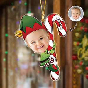 Custom Photo Baby Elf Personalized Christmas Acrylic Ornament HA75 898250