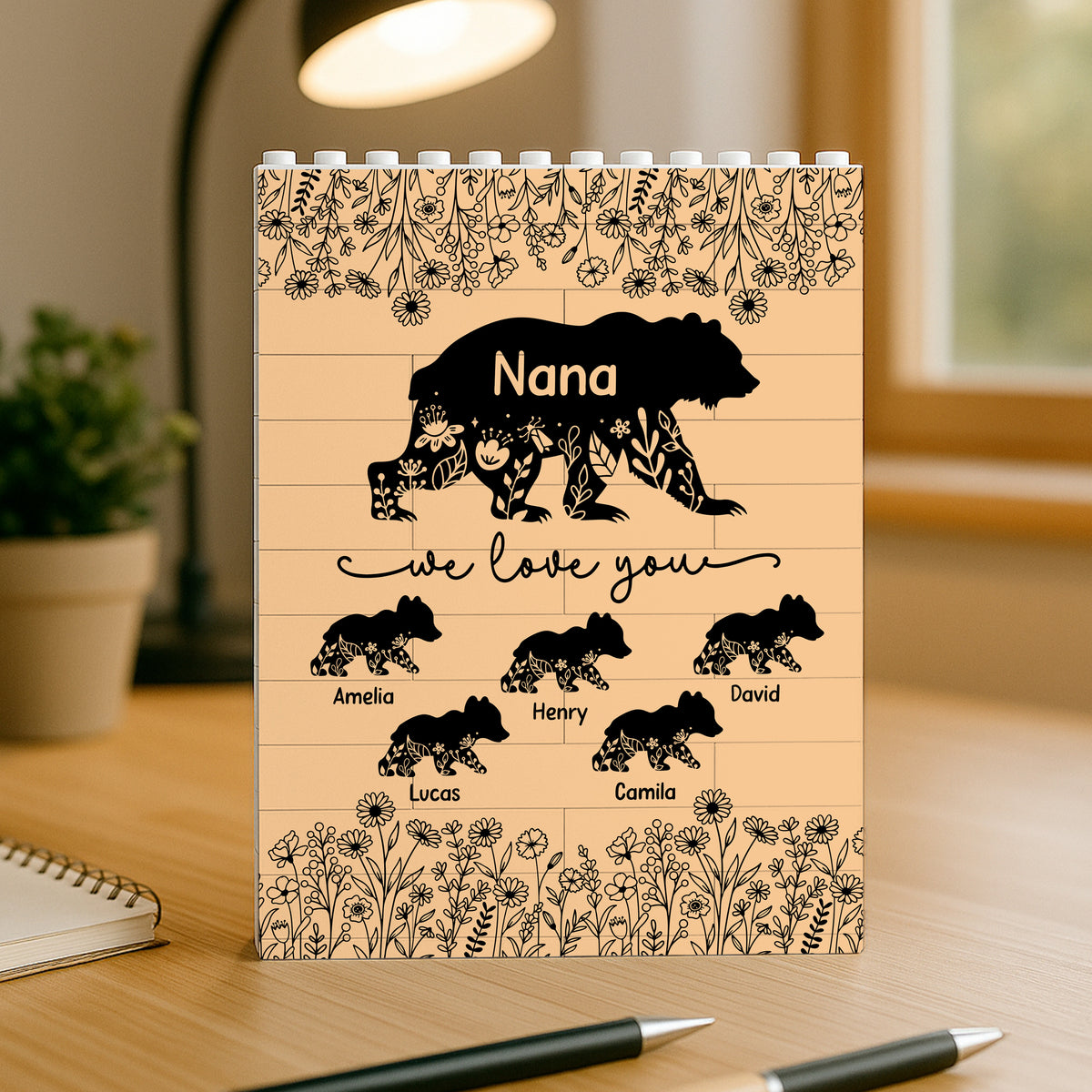 Personalized Floral Mama Bear Building Brick Blocks Mother's Day Gift HA75 920652