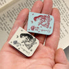 Birth Flower Book Lovers Toile De Jouy - Personalized Leather Magnetic Bookmark CH07 899540
