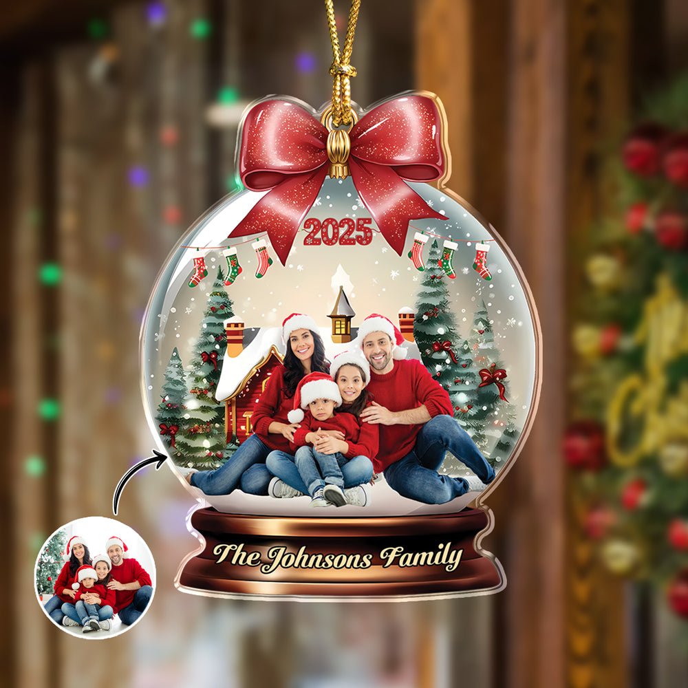 Custom Family Photo Merry Christmas - Personalized Acrylic Ornament CH07 899796