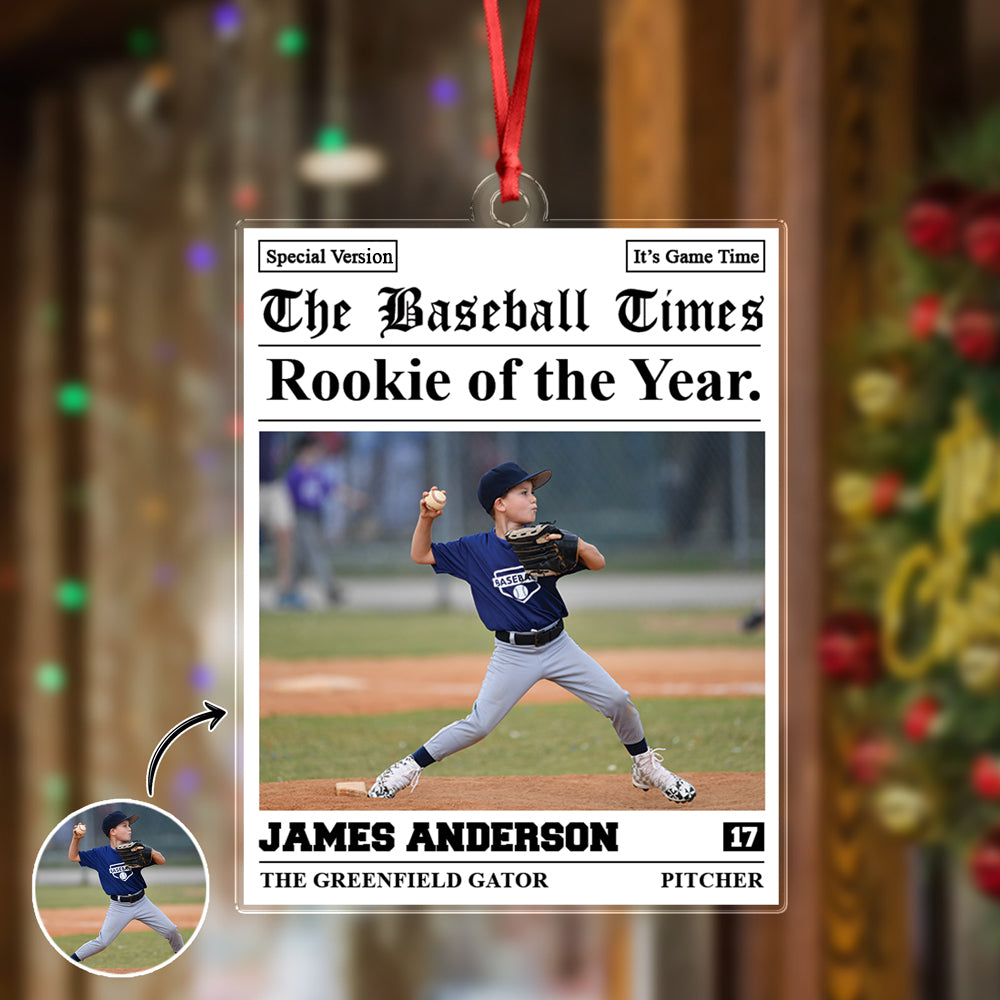 Custom Photo The Baseball Times Acrylic Ornament HA75 897212