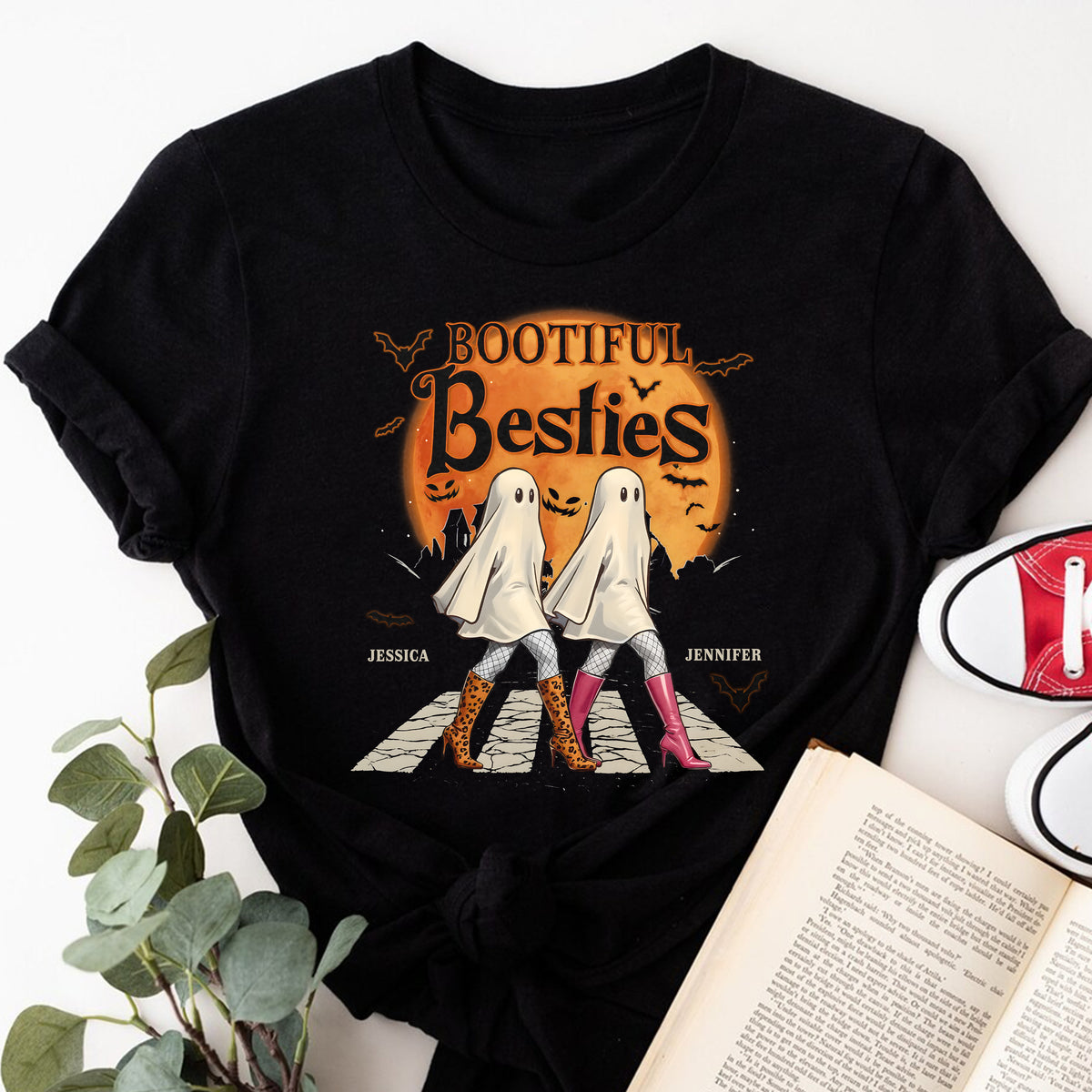 Bootiful Besties - Personalized Dark Shirt Halloween Birthday Gifts For Women, Besties, Sisters, BFF CH07 899320