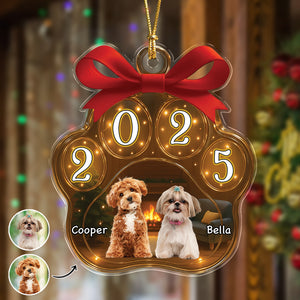 Custom Dog Photo Christmas 2025 Acrylic Ornament Christmas HO82 894750