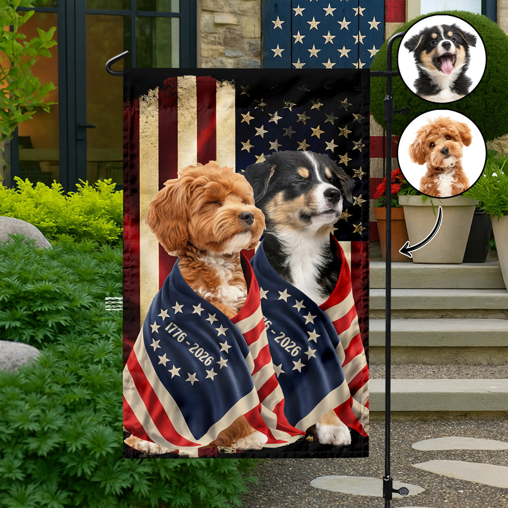 Custom Dog Photo American Patriot Garden Flag HO82 901248