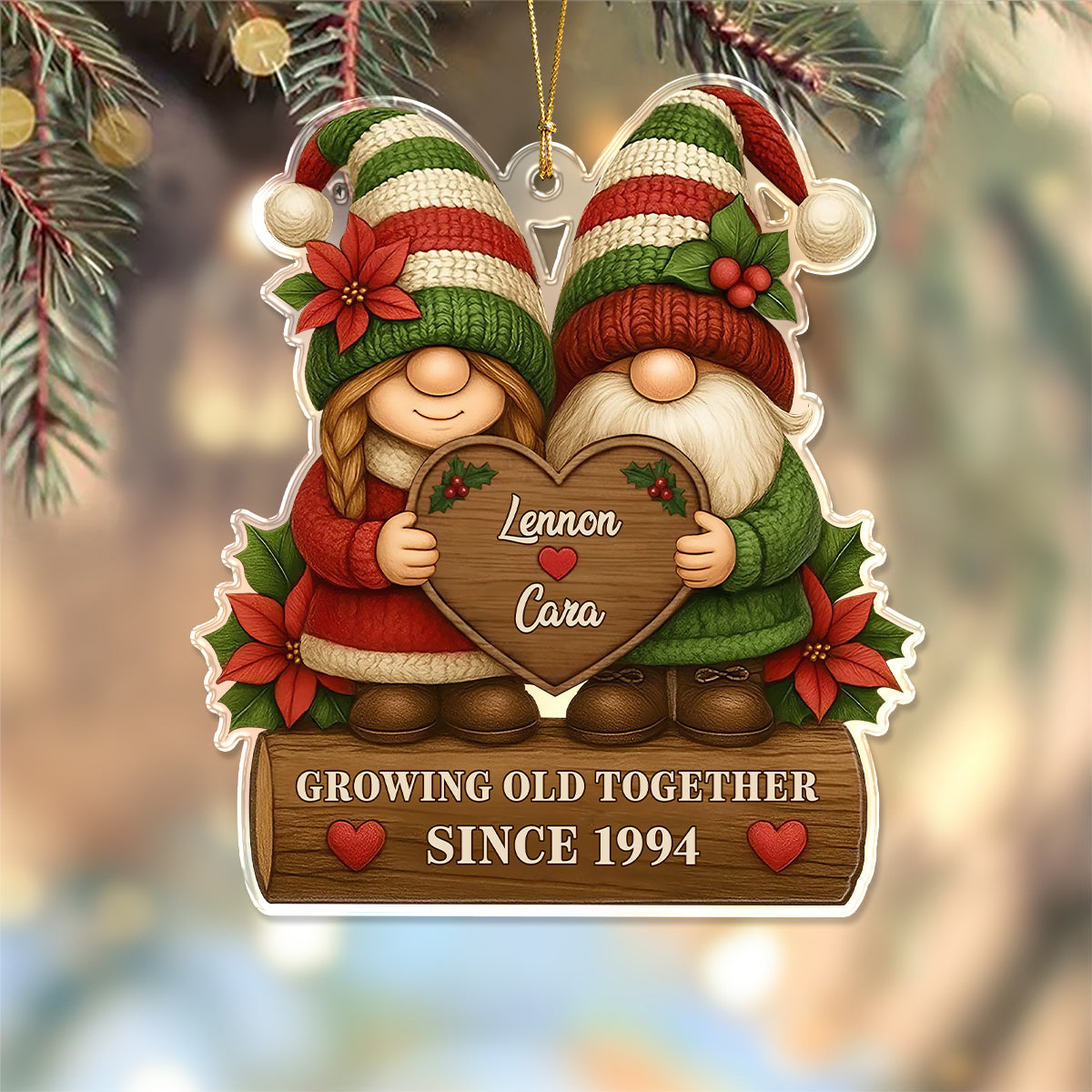 Personalized Growing Old Together Couple Acrylic Ornament HO82 900700