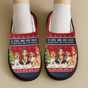 Personalized A Girl And Her Dog Slipper For Dog Lover TH10 896335