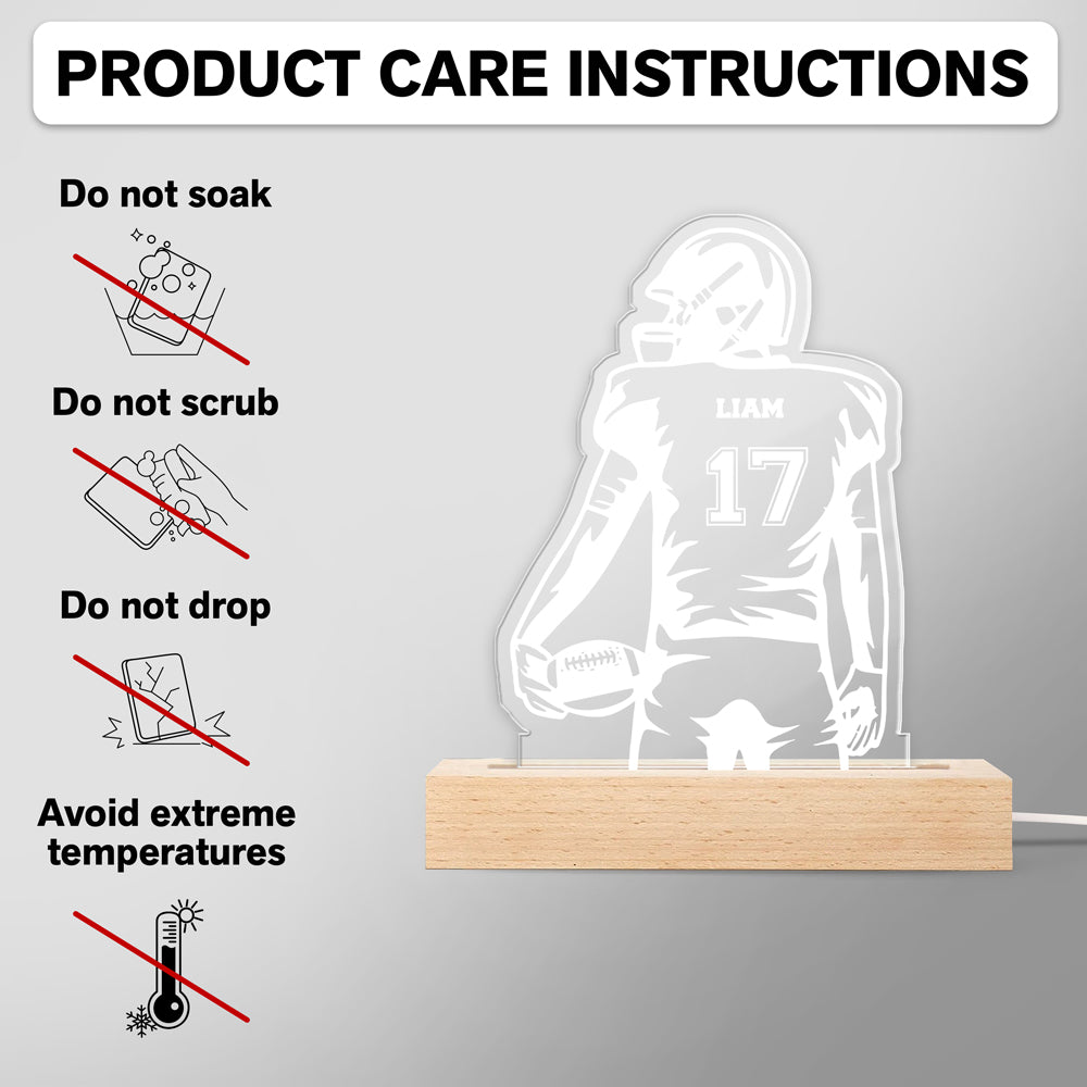 Personalized Football Player LED Night Light Football Team Gift CH07 899460