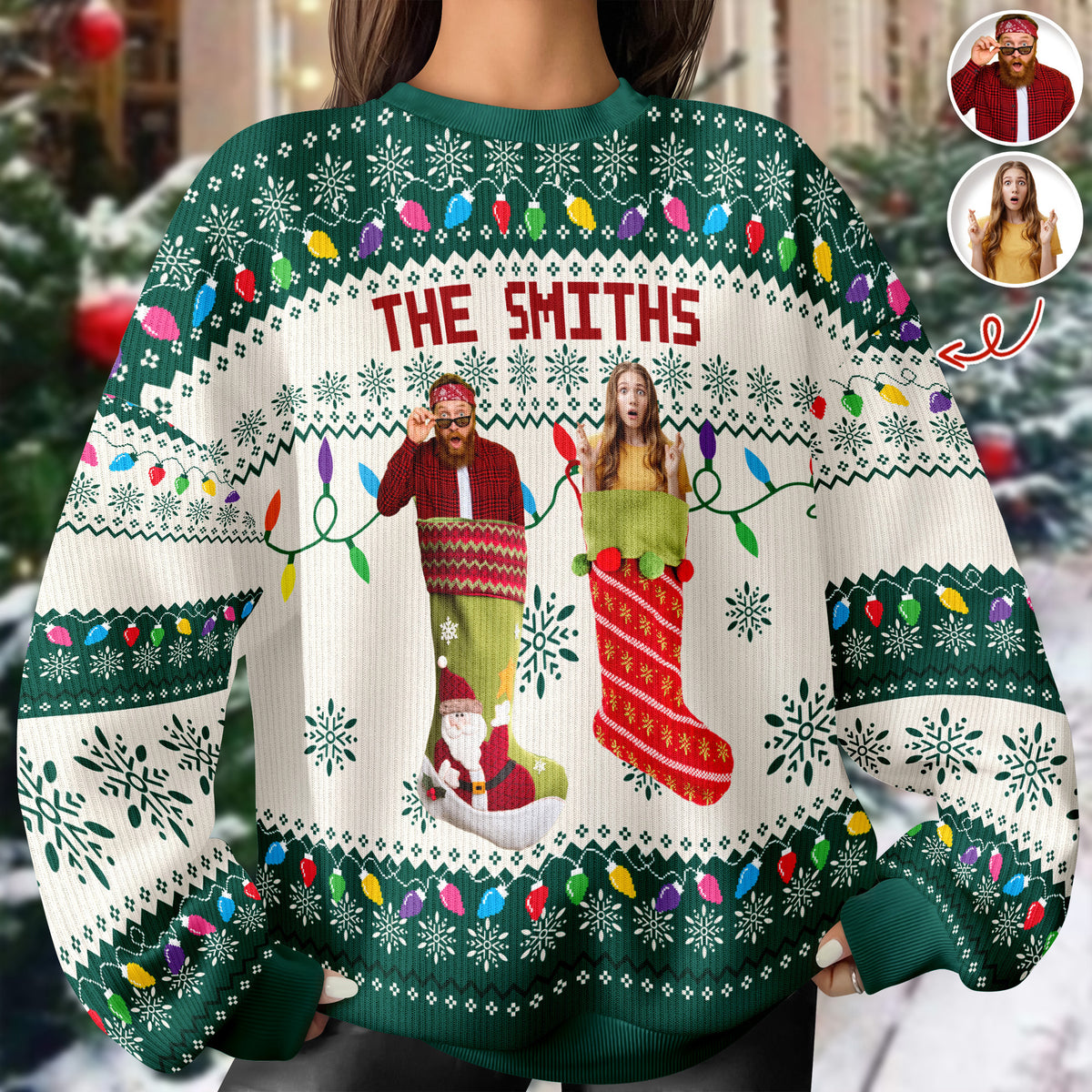 Custom Photo Christmas Socks Funny Family Friends Ugly Sweater HO82 900140