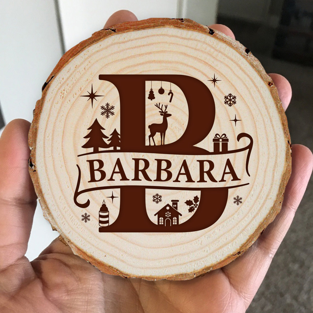 Custom Name Christmas Wood Slice Christmas Ornament Christmas Tree Decoration CH07 899268