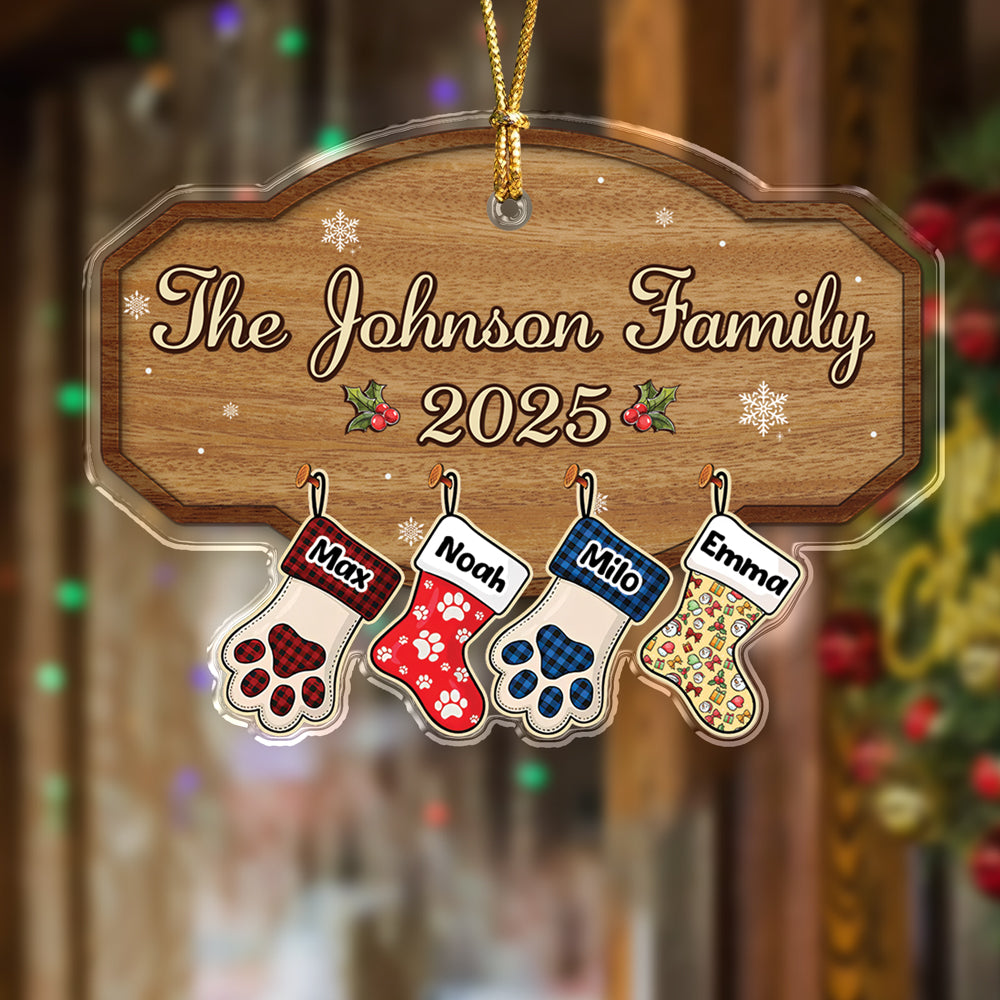 Family With Pets Personalized Acrylic Ornament CH07 899564