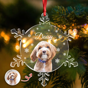 Custom Photo Dog Glass Ornament Christmas Gift For Dog Lovers CH07 899088