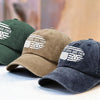 Best Dog Dad Ever Paw American Flag Washed Denim Baseball Cap CH07 895934