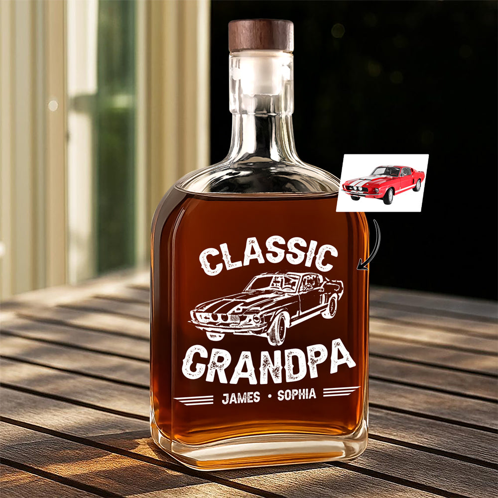 Classic Grandpa - Personalized Custom Vintage Car Whiskey Bottle LM32 895135