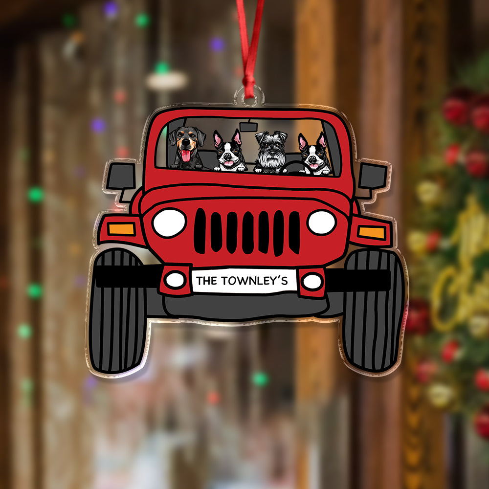 Personalized Dog On Car Acrylic Ornament For Dog Lovers TH10 894441