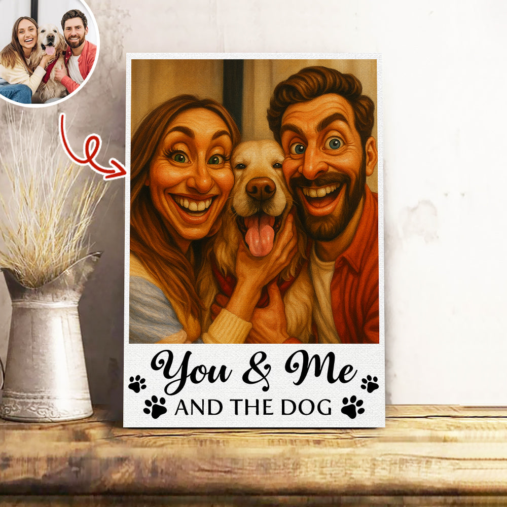 Caricature Your Photo - You & Me And The Dog, Cat - Personalized Photo Poster HO82 894554