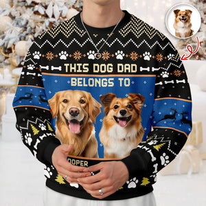 Custom Photo This Dog Mom Belongs To - Personalized Ugly Sweater For Dog Lovers HO82 900002