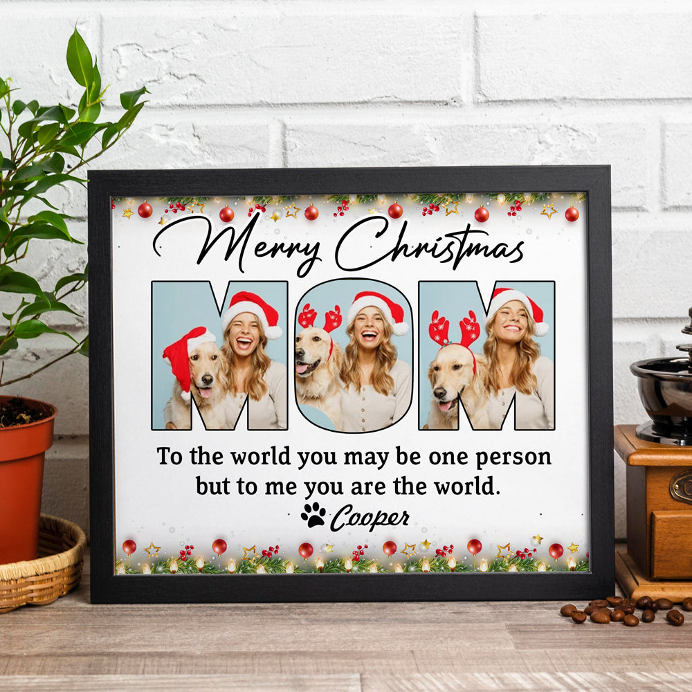 Custom Dog Photo Merry Christmas Picture Frame For Dog Mom CH07 896438