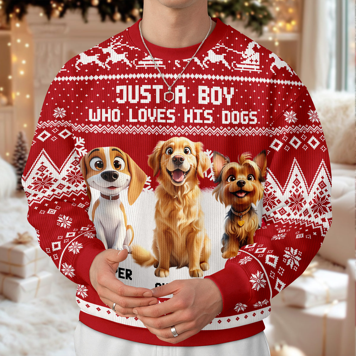 Just A Girl Who Loves Her Dog Christmas Ugly Sweater TH10 896289
