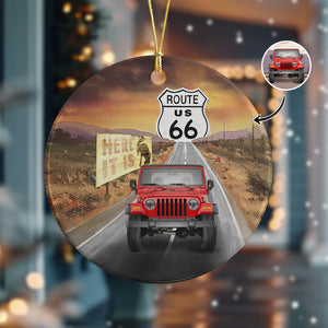 Custom Car Photo Route 66 Ceramic Ornament For Car Lover TH10 896033