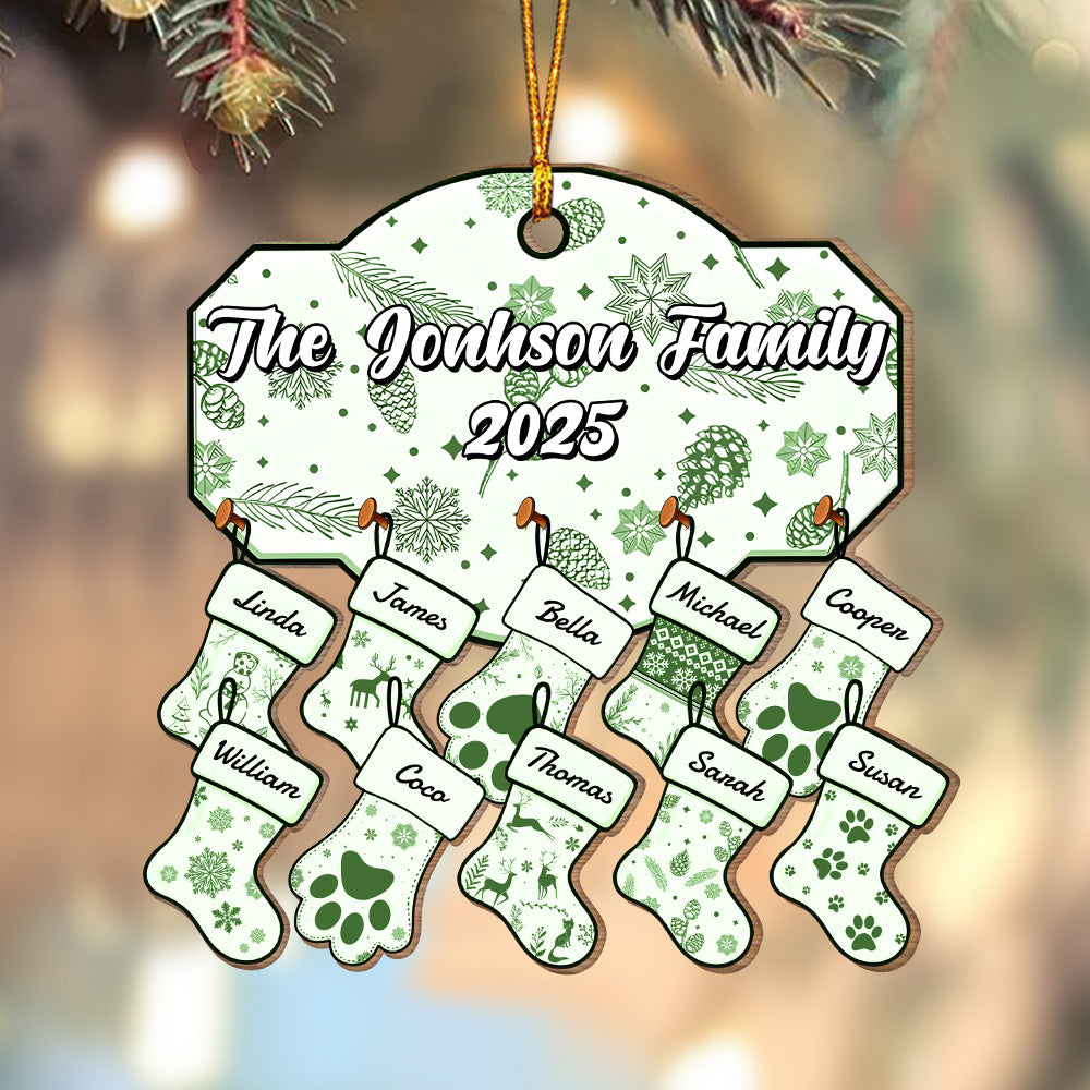 Custom Name Family With Pet - Personalized Wood Ornament LM32 895377