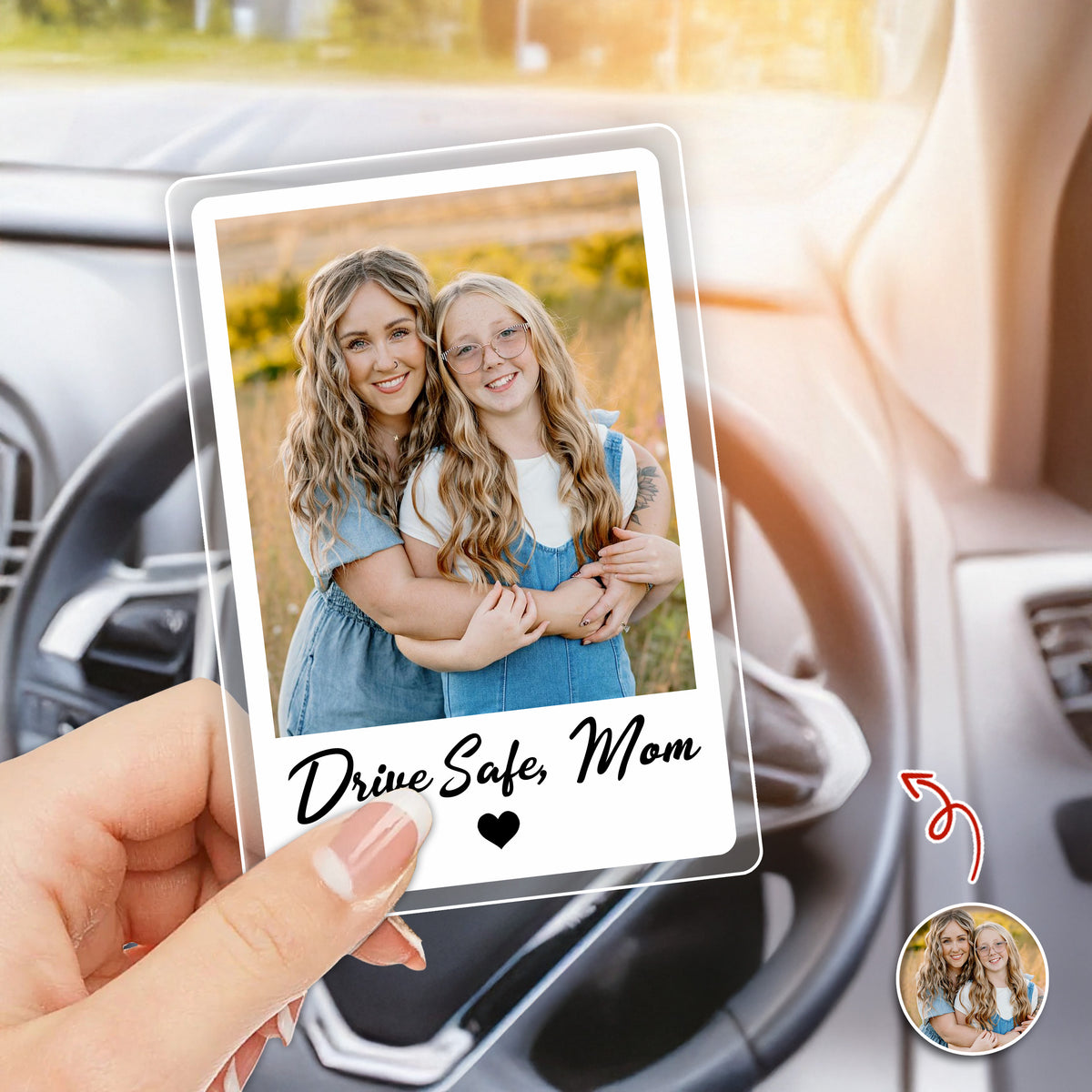 Personalized Photo Drive Safe Mom Acrylic Car Visor Mother's Day Gift TH10 898923