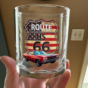 Custom Photo Route US 66 Car Print Whiskey Glass HA75 898094