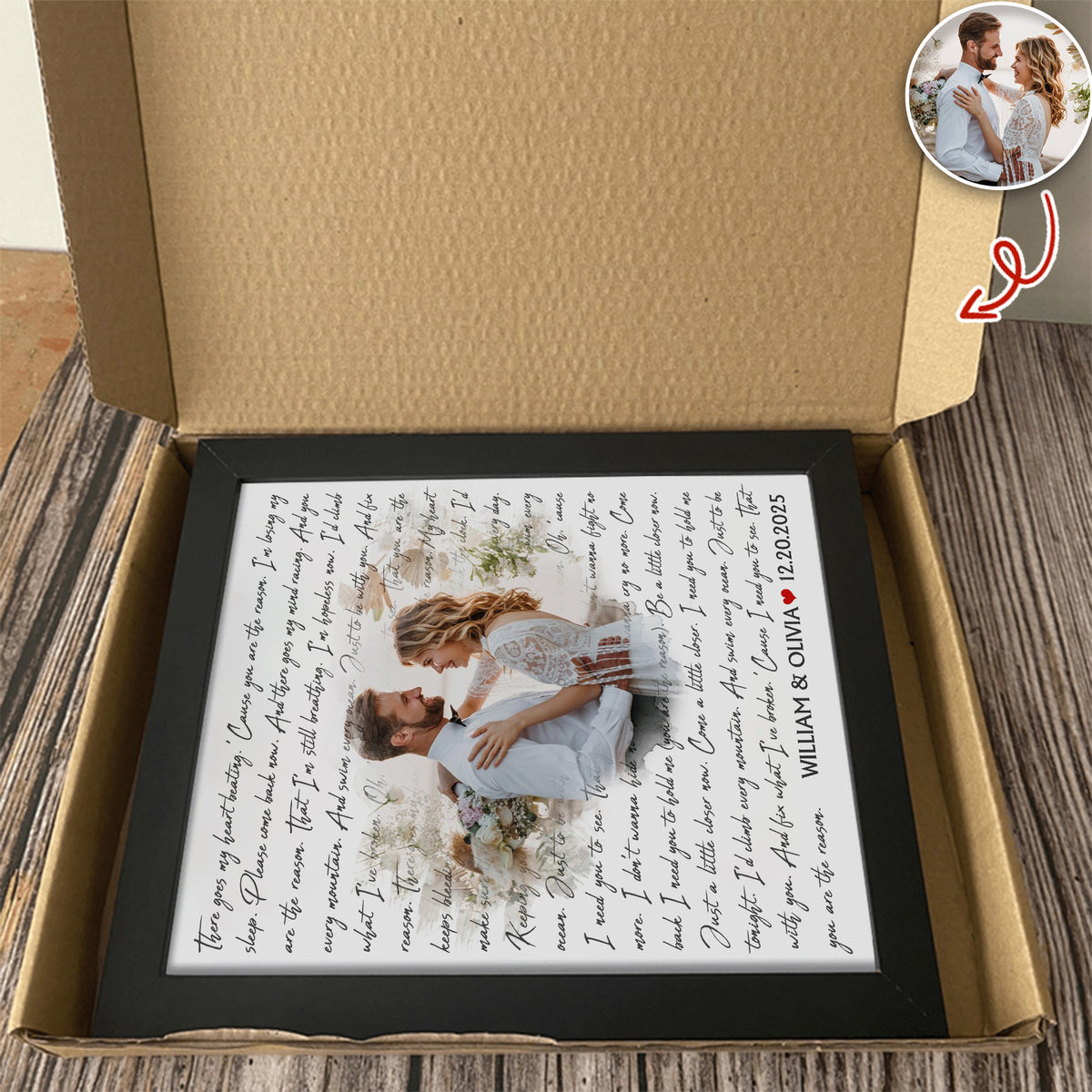 Custom Photo Song Lyrics Wall Picture Frame Valentine Day Gift For Wife Husband LM32 897729