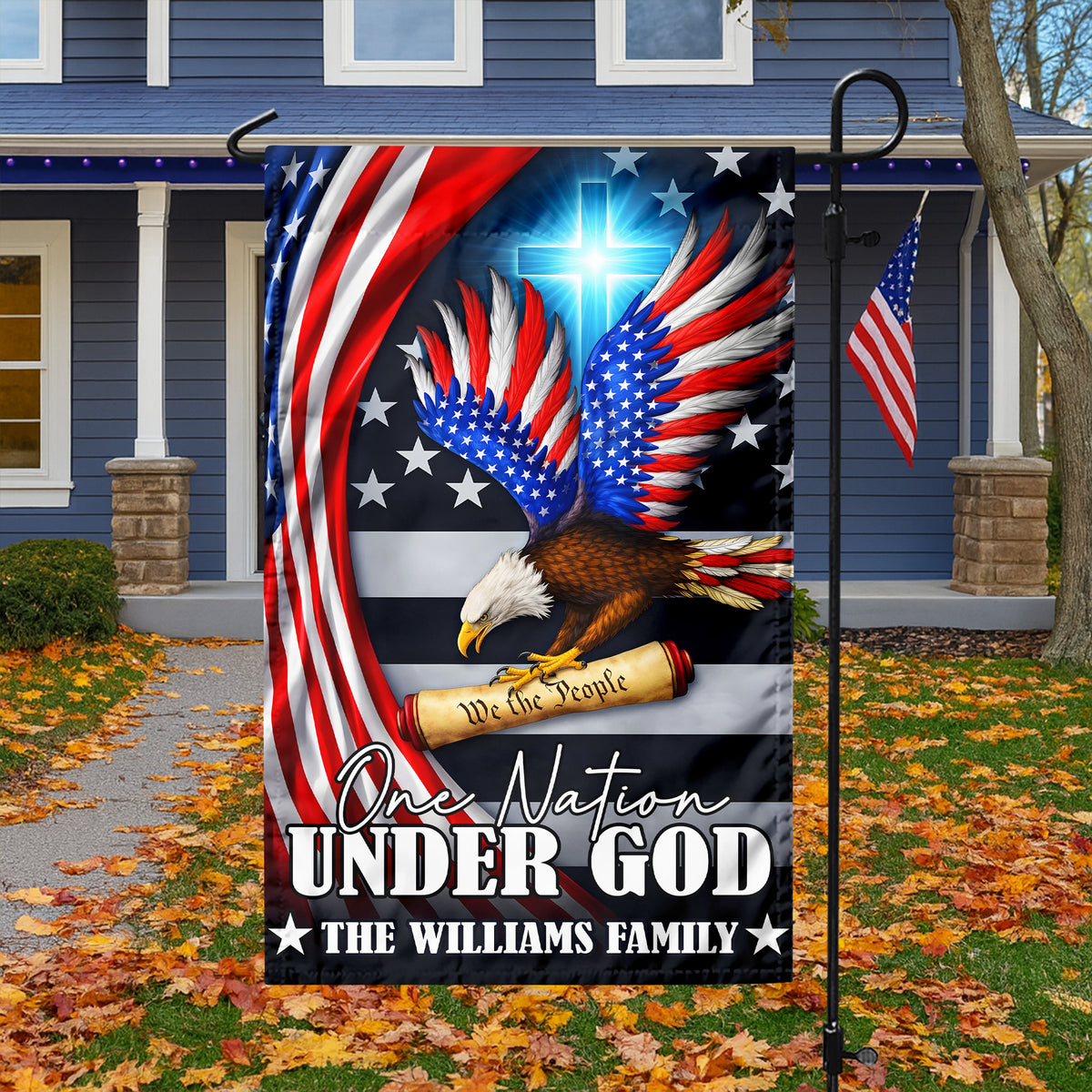 Custom Family Name One Nation Under God Patriot Eagle We The People Garden Flag HO82 900964