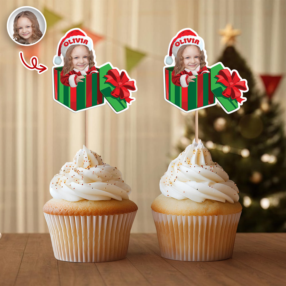 Custom Photo Baby Santa Claus Christmas Cupcake Toppers Xmas Decor HA75 897262