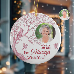 Custom Photo We're Always With You Ceramic Ornament Memorial Gift For Family TH10 894907