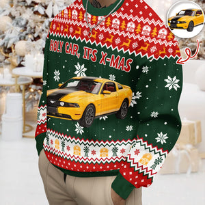 Custom Photo Holy Car, It'S X-Mas Ugly Sweater HO82 900548