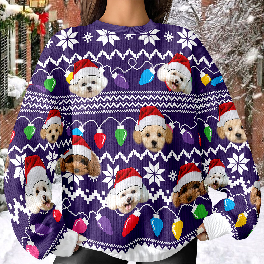 Custom Photo Xmas Leds Dog Ugly Sweater HO82 900078