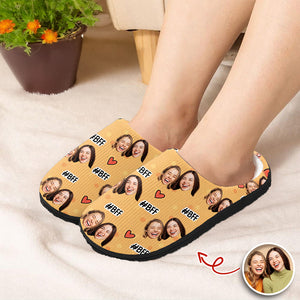 Custom Photo BFF Forever - Personalized Slippers Gift For Friends HO82 900024