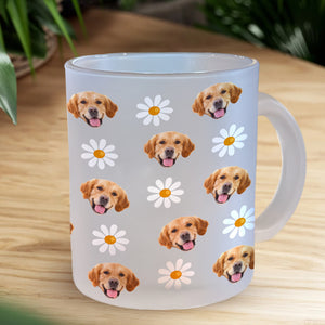 Custom Pet Face Photo With Icon Glass Mug For Dog And Cat Lovers CH07 896102