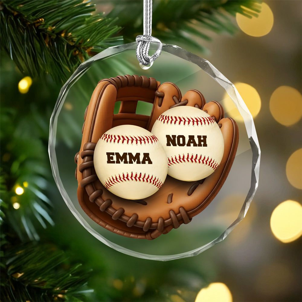 Custom Baseball Family Name Glass Ornament TH10 896475