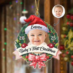 Custom Photo Baby's First Christmas Acrylic Ornament New Born Gift HA75 897484