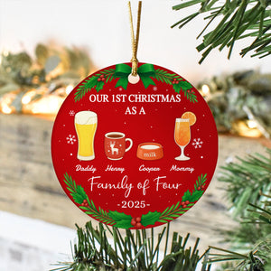 Our First Christmas As A Family Personalized Christmas Ceramic Ornament HA75 897800