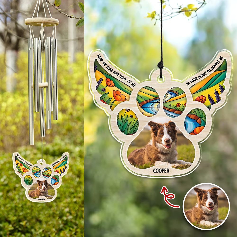Custom Photo Forever Part Of My Heart Memorial Acrylic Wind Chimes HA75 897206