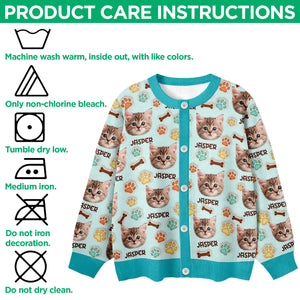 Custom Pet Photo 3D Inflated Effect Printed Ugly Cardigan Gift For Pet Owners, Pet Lovers LM32 897253