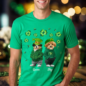 Custom Photo Cute Dog Cat Happy St Patrick's Day Dark Shirt For Dog Cat Lovers HA75 891924