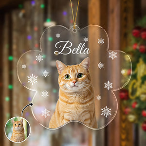 Custom Photo Cat Paw Shaped Acrylic Ornament For Christmas HA75 897264