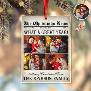 Custom Photo The Christmas News Acrylic Ornament Gift For Family HO82 894856