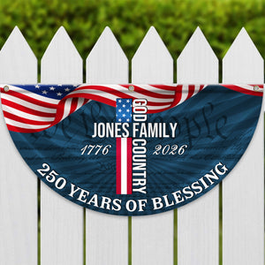 Custom Family Name Patriotic American Flag, 250 Years of Blessing God Fan Flag LM32 897741